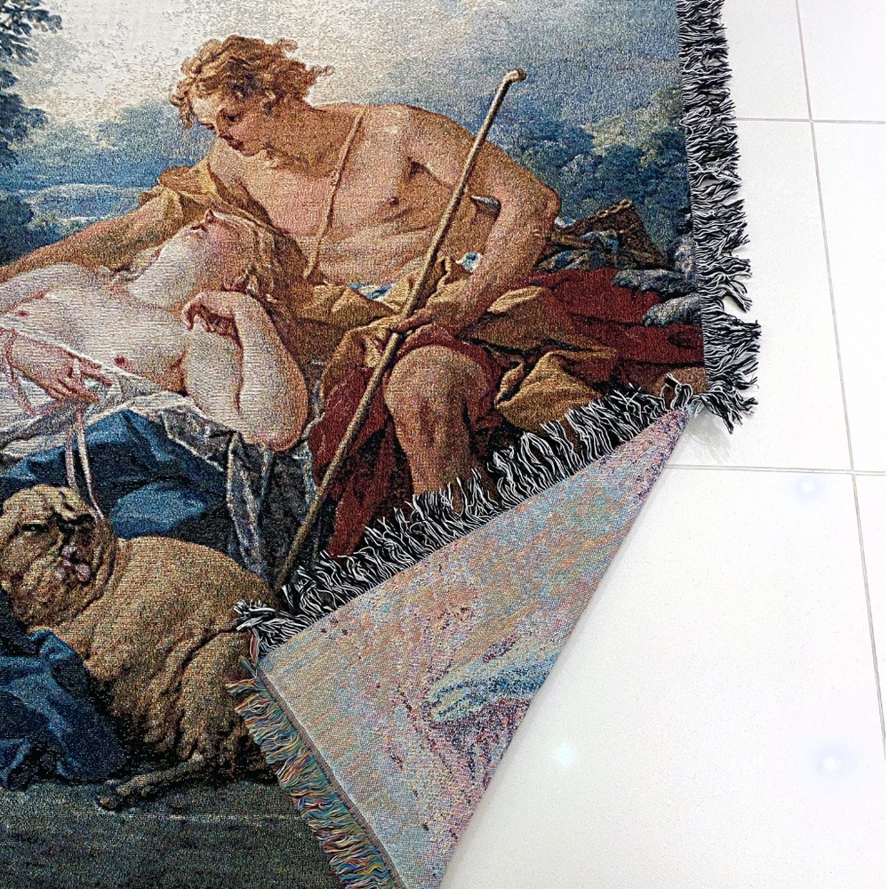 Custom woven 'Daphnis & Chloe' Boucher throw - Picture 3 of 8